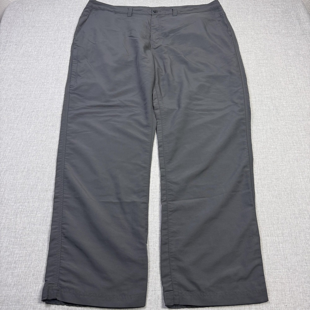 REI Pants Mens 42x32 Gray Khakis Nylon Relaxed Zip Fly Pockets Travel Light